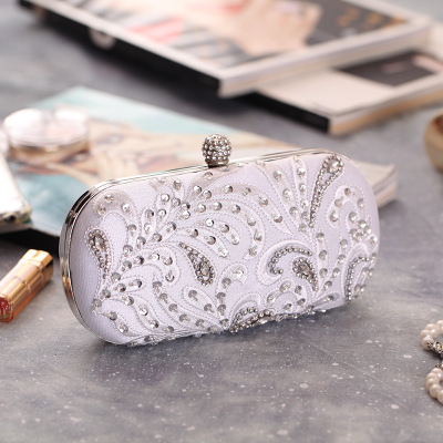 Womens Elegant Satin Crystal Fashion Clutch Bag - Click Image to Close